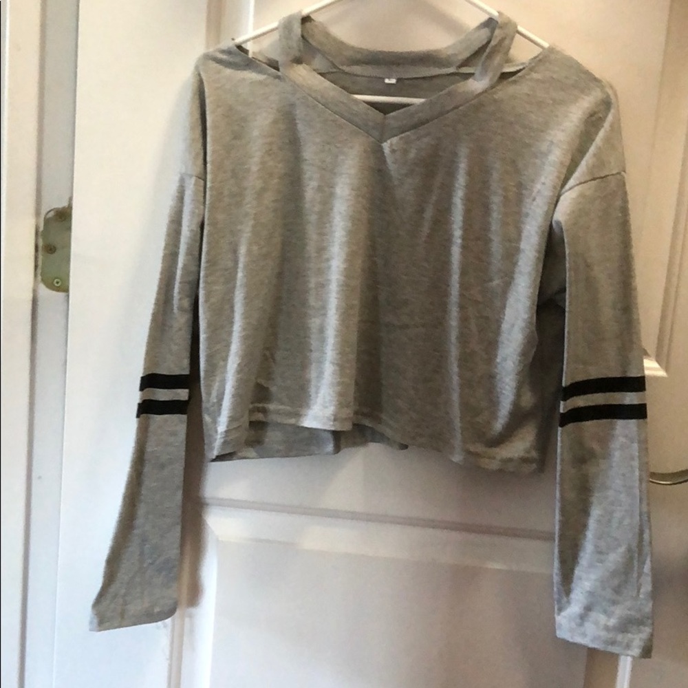 Cold Shoulder Crop Baseball Tee